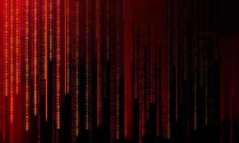 Illustration with a binary digital code on a black background with copy space. Stock Illustration