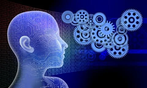 Illustration of a binary industrial global business mind background Stock Illustration