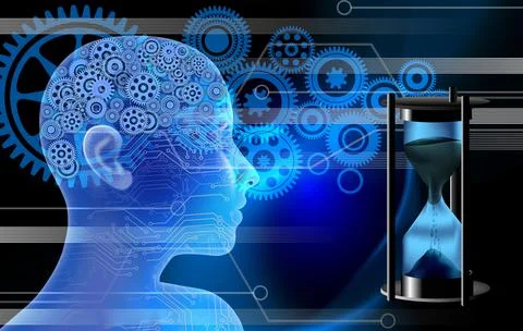 Illustration of a binary industrial global business mind background Stock Illustration