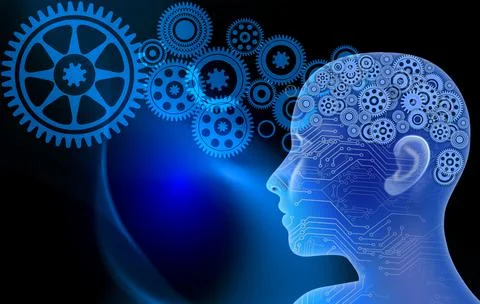 Illustration of a binary industrial global business mind background Stock Illustration