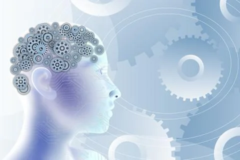 Illustration of a binary industrial global business mind background Stock Illustration