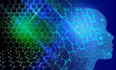Illustration of a binary industrial global business mind background Stock Illustration