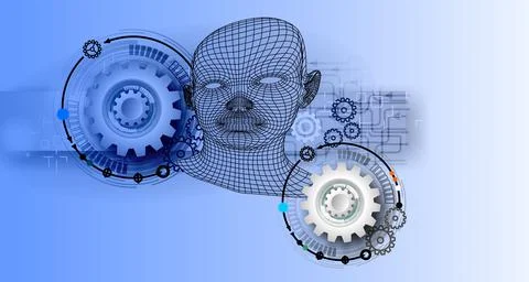 Illustration of a binary industrial global business mind background Stock Illustration