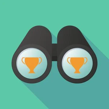 Illustration of a binoculars viewing a cup Stock Illustration