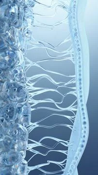 Illustration of Biological Cells and Structures in High Detailed View Stock Illustration