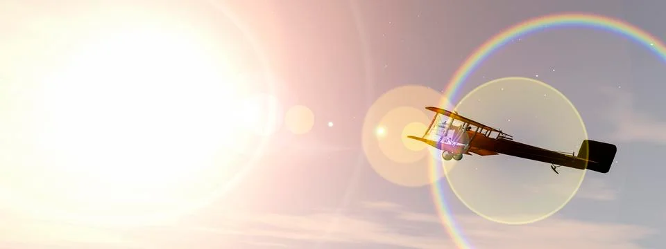 Illustration of a biplane Stock Illustration