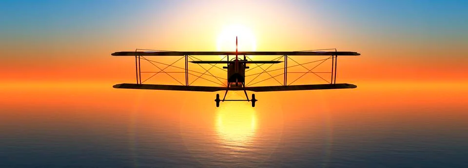 Illustration of a biplane Stock Illustration