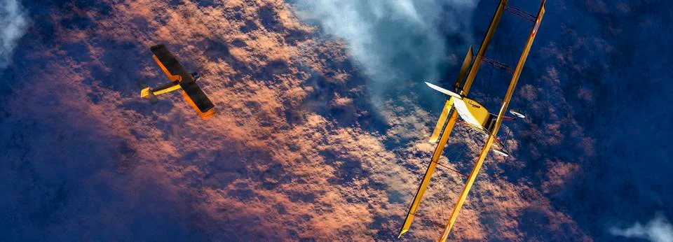 Illustration of a biplane Stock Illustration