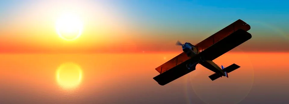 Illustration of a biplane Stock Illustration
