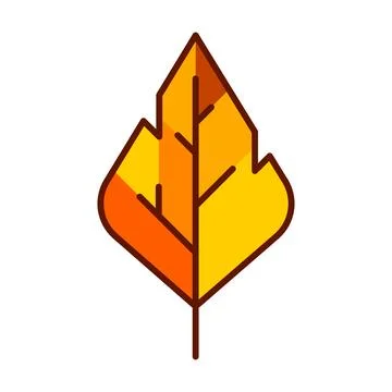 Illustration of birch leaf. Decorative autumn foliage. Stock Illustration