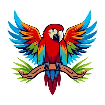 Illustration of a Bird, Macaw Vector Stock Illustration
