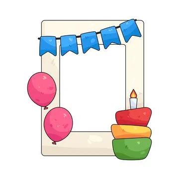 Illustration of birthday party frame Stock-Illustration