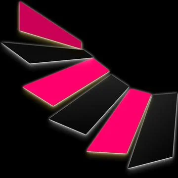 Illustration of a black background with a set of colored paper slides Stock Illustration