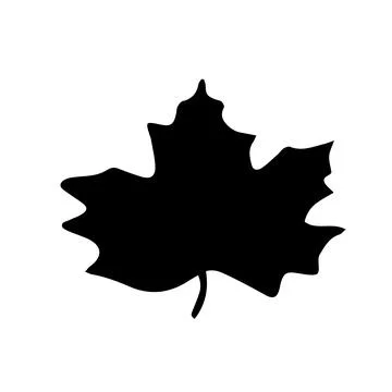 Illustration of a black maple leaf isolated on a white background Stock Illustration