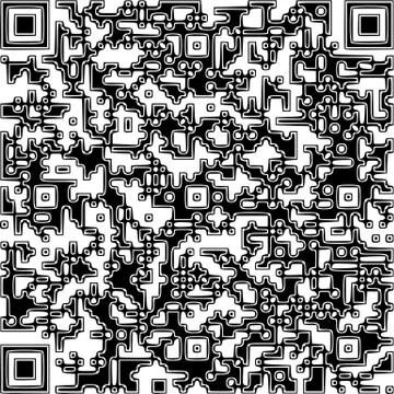 Illustration black qr code on a white background Illustrazione stock