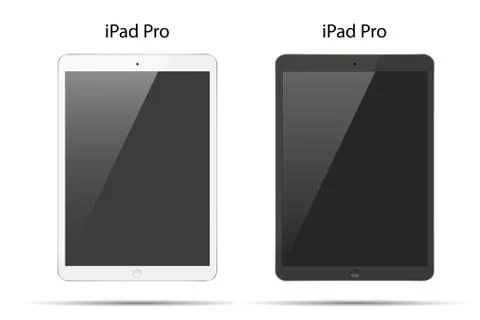 Illustration of black tablet pc same with ipade on white background Stock Illustration