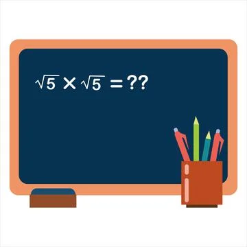 Illustration of a blackboard to explain math. Stock Illustration