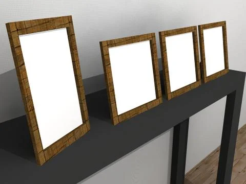 Illustration of blank picture frames Stock Illustration