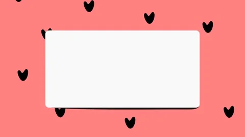 An illustration of a blank white sheet of paper adorned with black heart icons Stock Footage 337387828