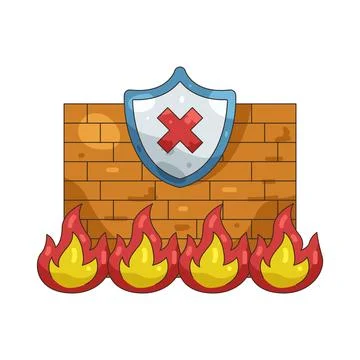 Illustration of Blocked firewall Stock Illustration