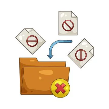 Illustration of Blocked folder Stock-Illustration
