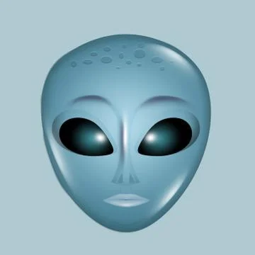 Illustration of blue Alien mask Stock Illustration