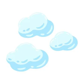 Illustration of blue clouds. Cartoon image of overcast sky. Stock Illustration