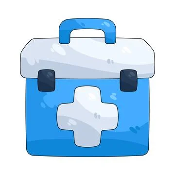 Illustration of blue first aid kit Stock Illustration