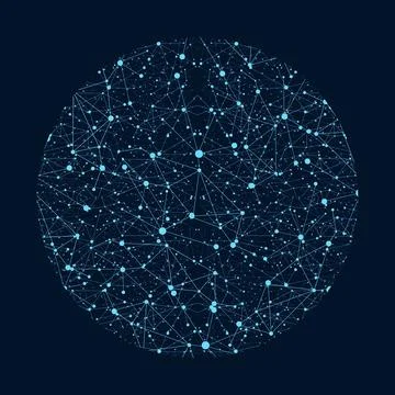 Illustration Blue lines plexus are connected in technology AI concept Illustrazione stock