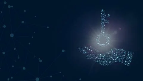 Illustration Blue lines plexus are connected in technology AI concept Stock Illustration