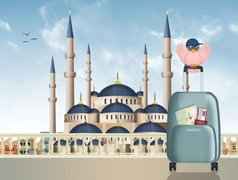Illustration of blue mosque Stock Illustration