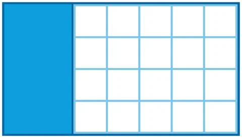 Illustration of a blue paper sheet with a grid on a white background Stock Illustration