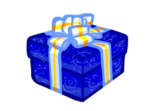 The illustration of a blue present box. Stock Illustration