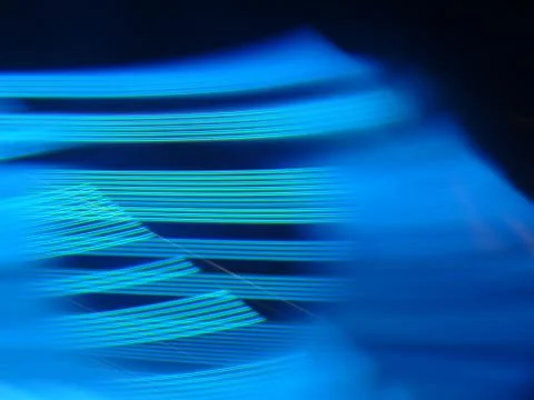 Illustration of blue progressive rhythmic light threads with high-tech conten Stock Illustration
