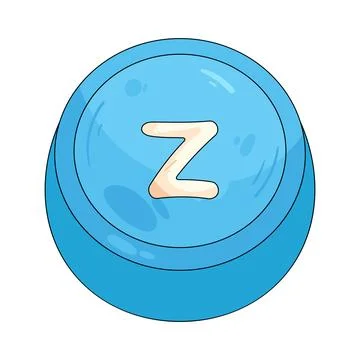 Illustration of blue rounded keycap featuring the letter Z 스톡 일러스트