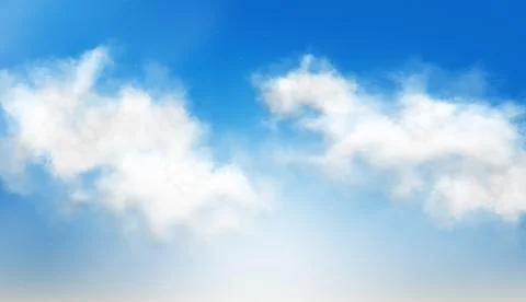 Illustration of a Blue Sky with White Clouds on a Day Light at Summer, 02 Stock-Illustration