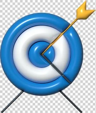 Illustration of a Blue Target with Arrow Stock Illustration