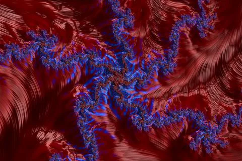 Illustration of blue threads on a red background for wallpapers Illustrazione stock