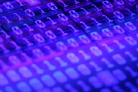 Illustration of blurry cool looking code numbers - copy space Stock Photos