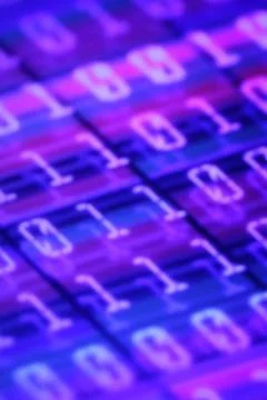 Illustration of blurry cool looking code numbers - copy space Stock Photos