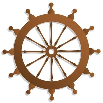 Illustration of Boat Steering Whell Flat Icon with long shadow Stock Illustration