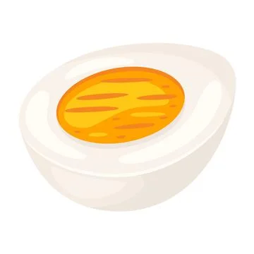 Illustration of boiled egg cut. Image for food and agricultural industries. Stock Illustration