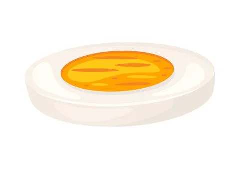 Illustration of boiled egg cut. Image for food and agricultural industries. Stock Illustration
