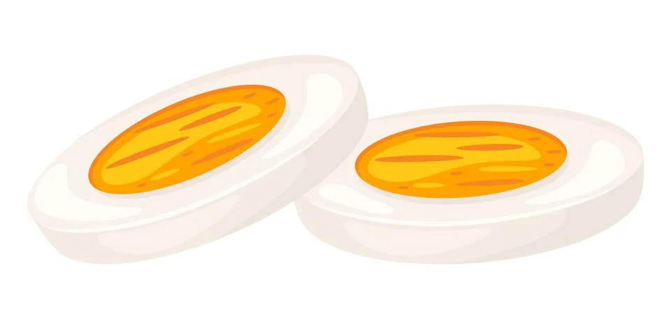 Illustration of boiled egg cut. Image for food and agricultural industries. Stock Illustration