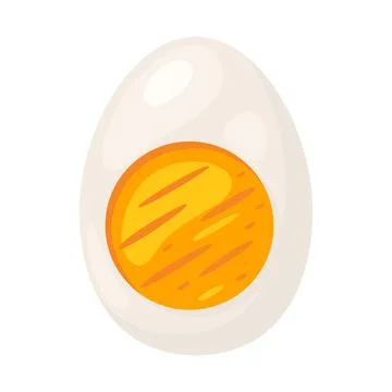 Illustration of boiled egg cut. Image for food and agricultural industries. Stock Illustration