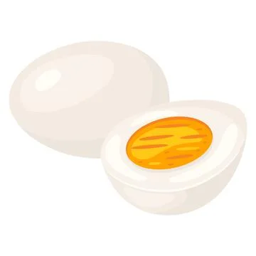 Illustration of boiled egg cut. Image for food and agricultural industries. Stock Illustration