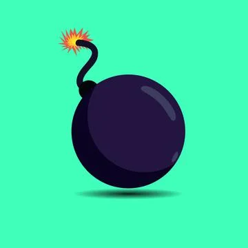 Illustration of a bomb about to explode green isolated vector design Stock Illustration