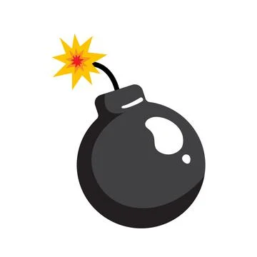 Illustration of a bomb with a burning wick, comic style. Vector illustration. Stock Illustration