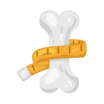 Illustration of Bone with measuring tape Stock Illustration