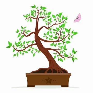 Illustration of a bonsai tree Illustrazione stock